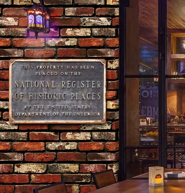 NEW 2D 8×12 Blue Brown «National Register Of Historic Places» Metal Wall Sign