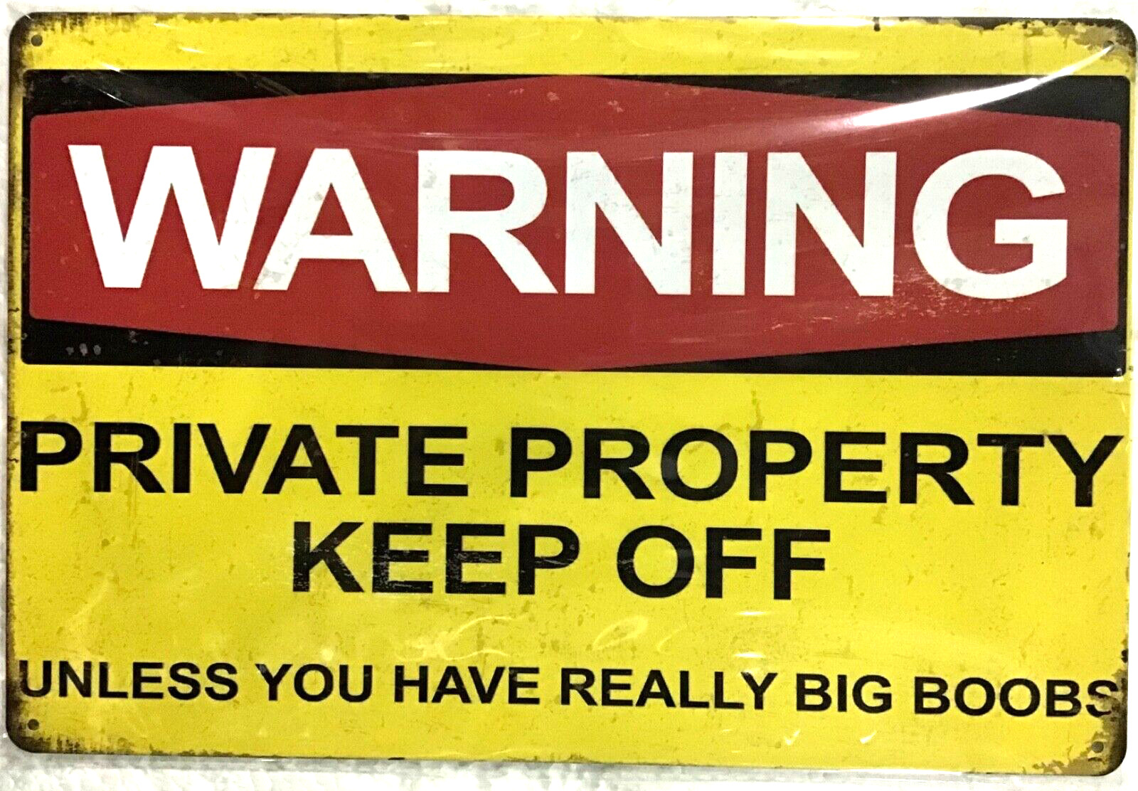 TIN SIGN new 8×12 Warning warn funny private property man cave teenager dorm C39