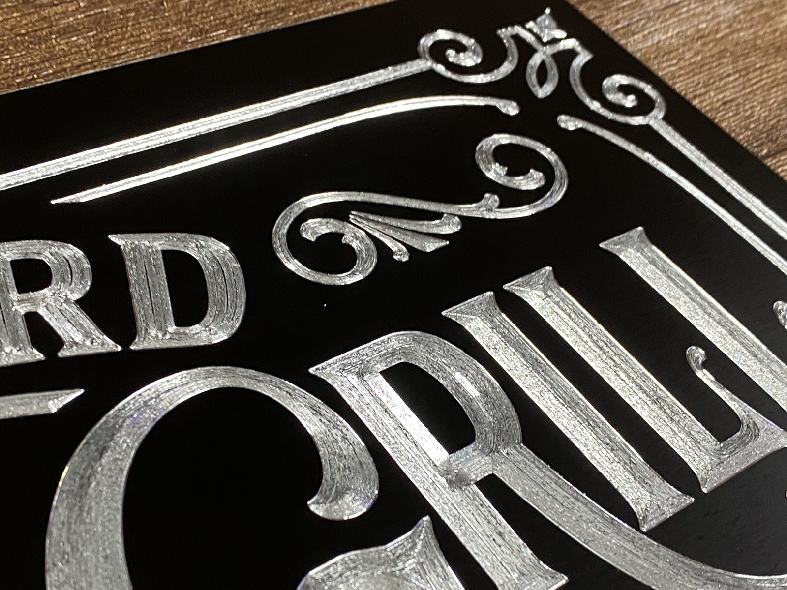 Engraved Backyard Bar & Grill Diamond Etched Yard Decor Sturdy Metal 15×9 Sign