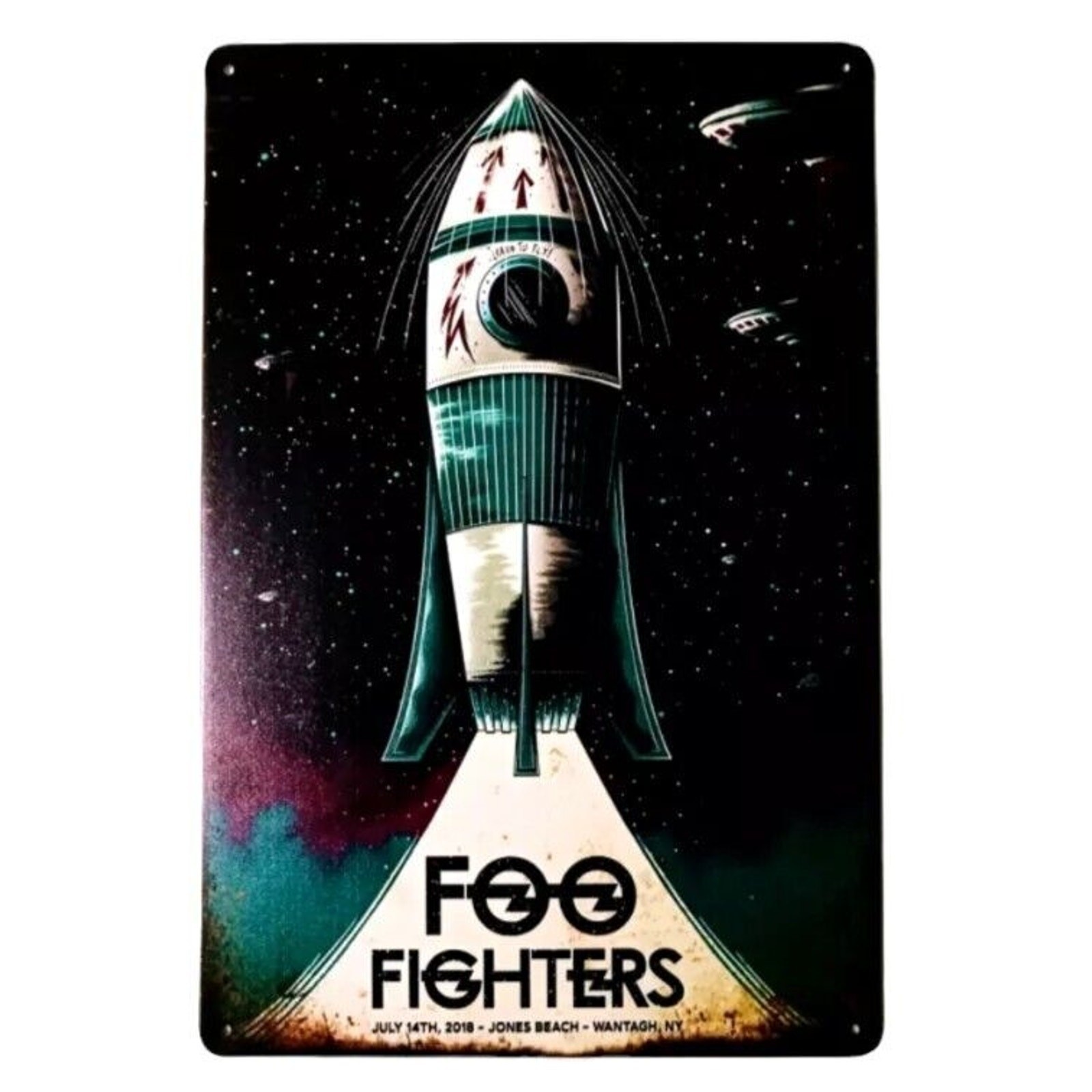 Foo Fighters Metal Tin Sign 12×8 Retro Rock Band Wall Decor Vintage Style