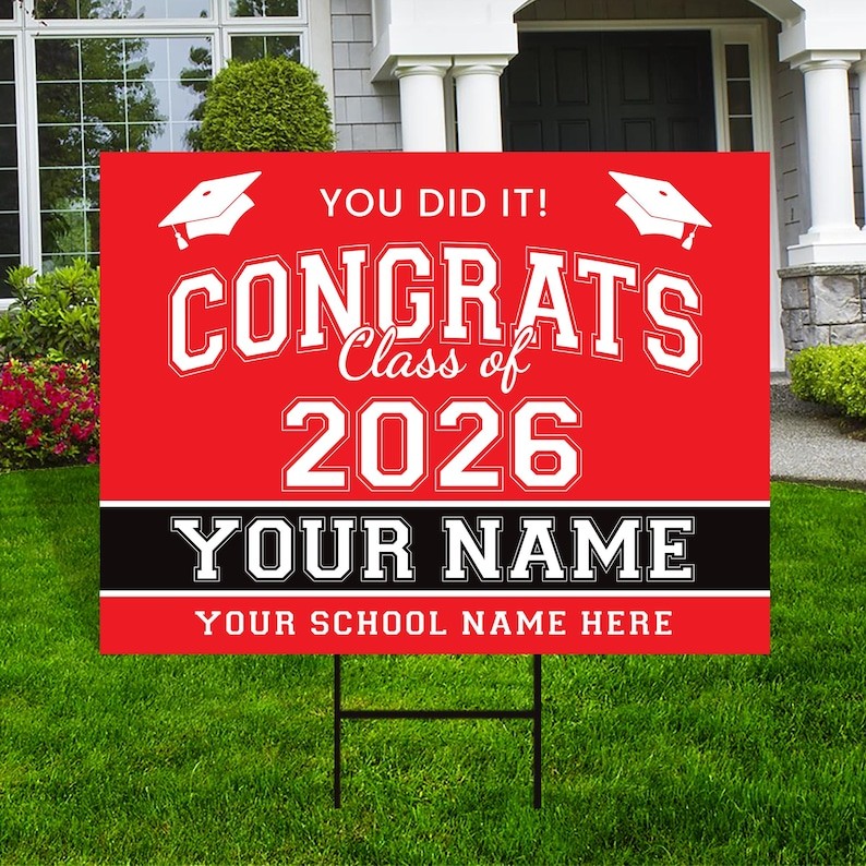 Personalized Graduation Senior Yard Sign Custom Class