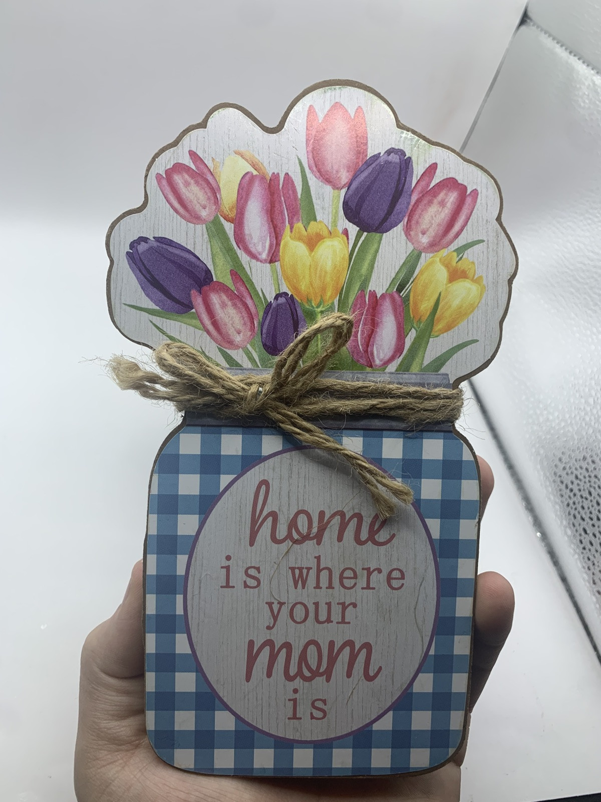 Wooden Table Decor Sign “home is where your mom is” Mothers Day Gift ZC