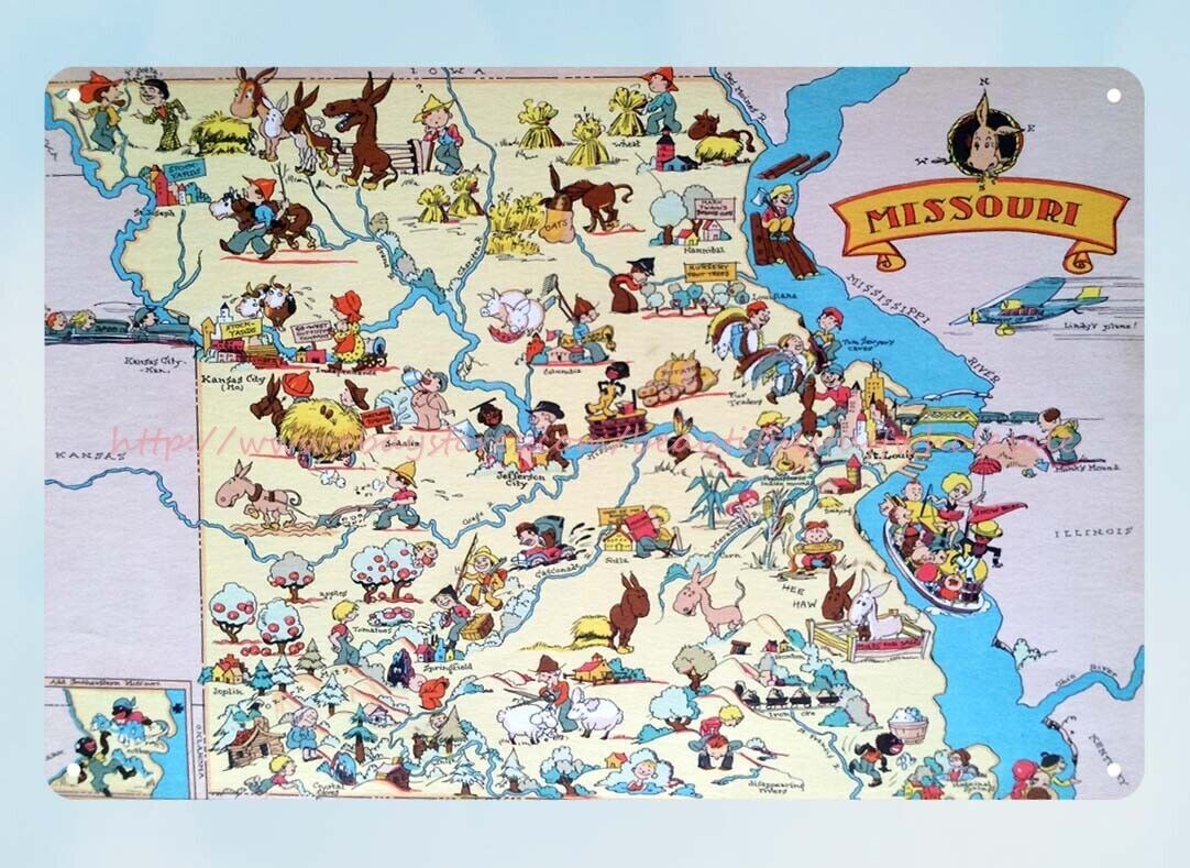 Pictorial map of NEVADA state by Ruth Taylor 1935 metal tin sign ship wall art