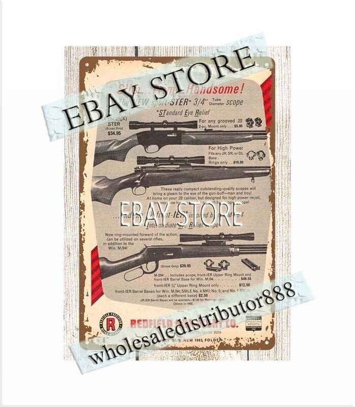 1965 Redfield Gun Sights rifles firearm metal tin sign brew pub garage decor