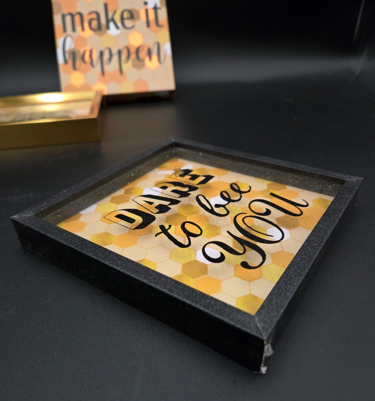Sign Set of 3 Honeycomb Decor 6 In Make It Happen Let It Bee Dare To Bee You