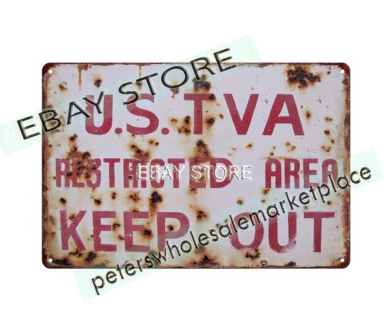 TVA TENNESSEE VALLEY AUTHORITY KEEP OUT WILDLIFE metal tin sign bench plaques