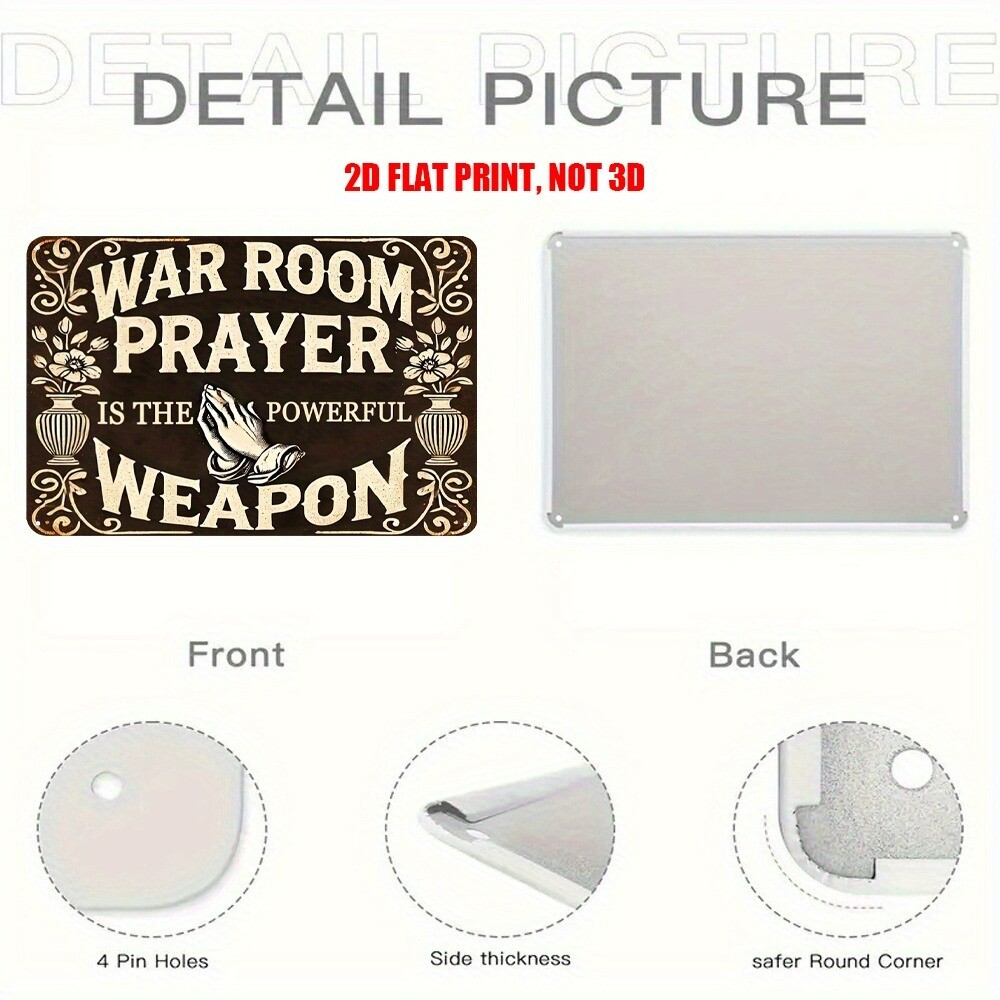 War Room Prayer Is The Powerful Weapon Tin Sign 8″x12″ Tin Metal Sign Retro Art