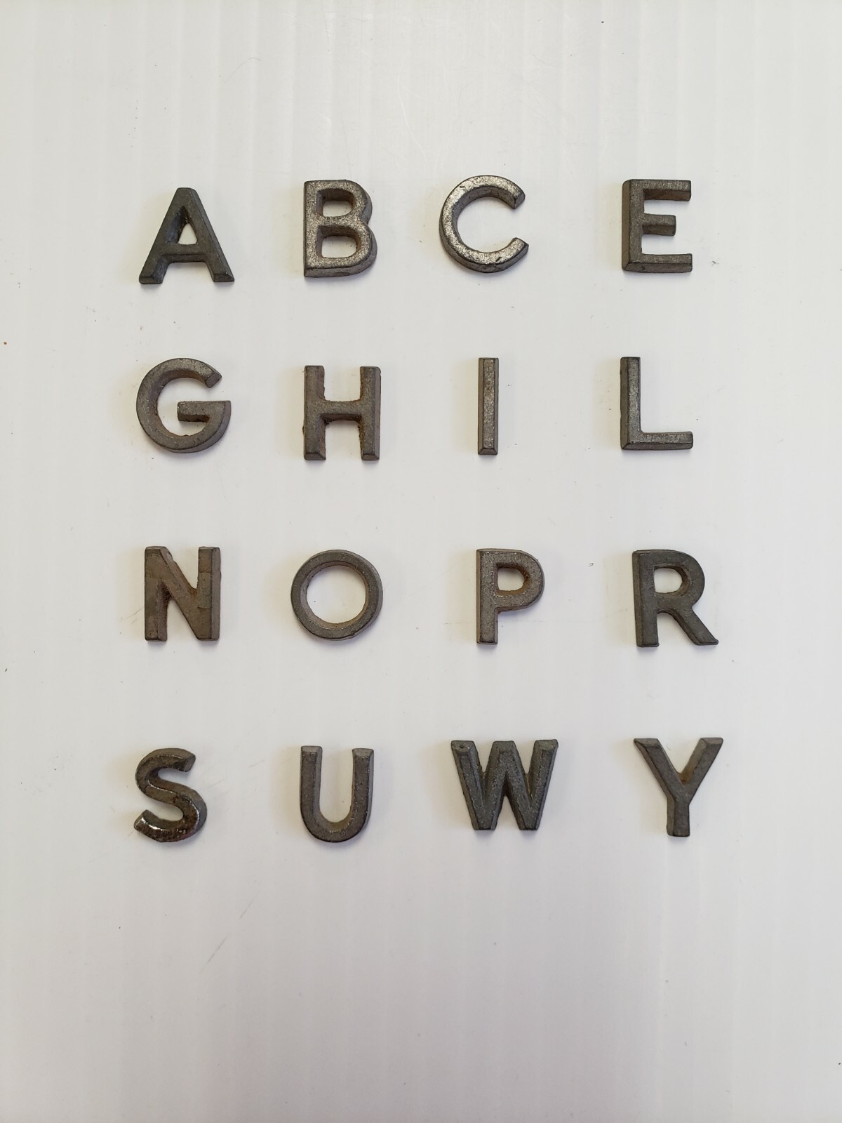 Metal Letters 1/2 inch long Straight Font price per letter*