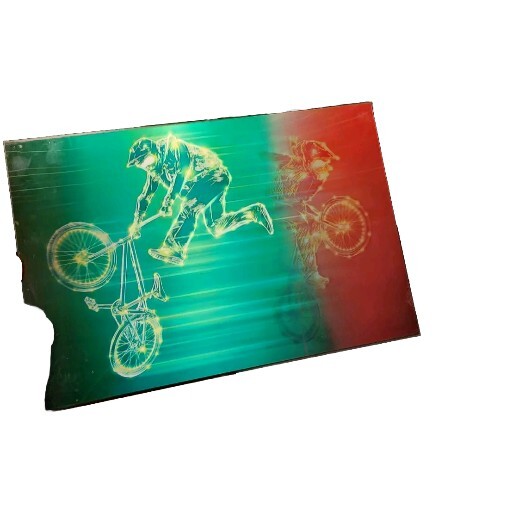 BMX 3D Lenticular Wall Art Motion Picture Bike 15×23 Wood Frame Color Changing