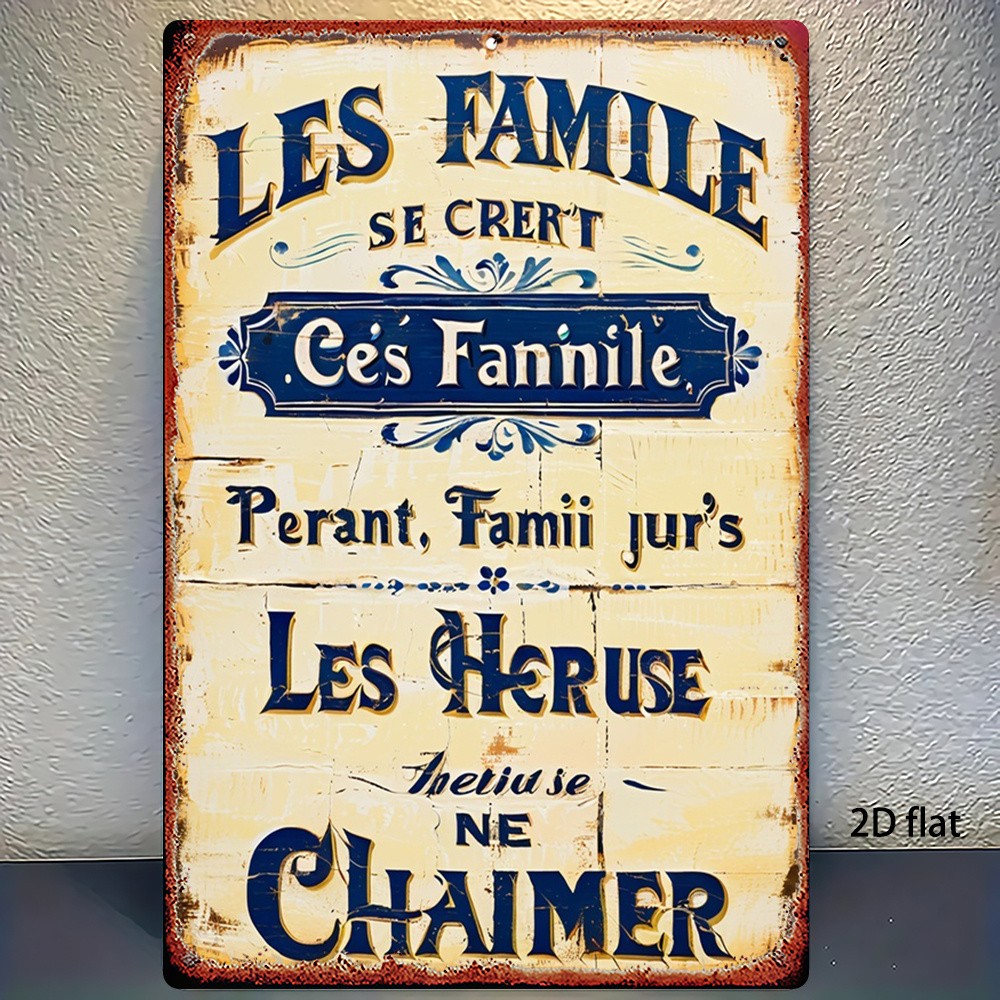 Metal French Country Sign 8×12 Inches Wall Decor