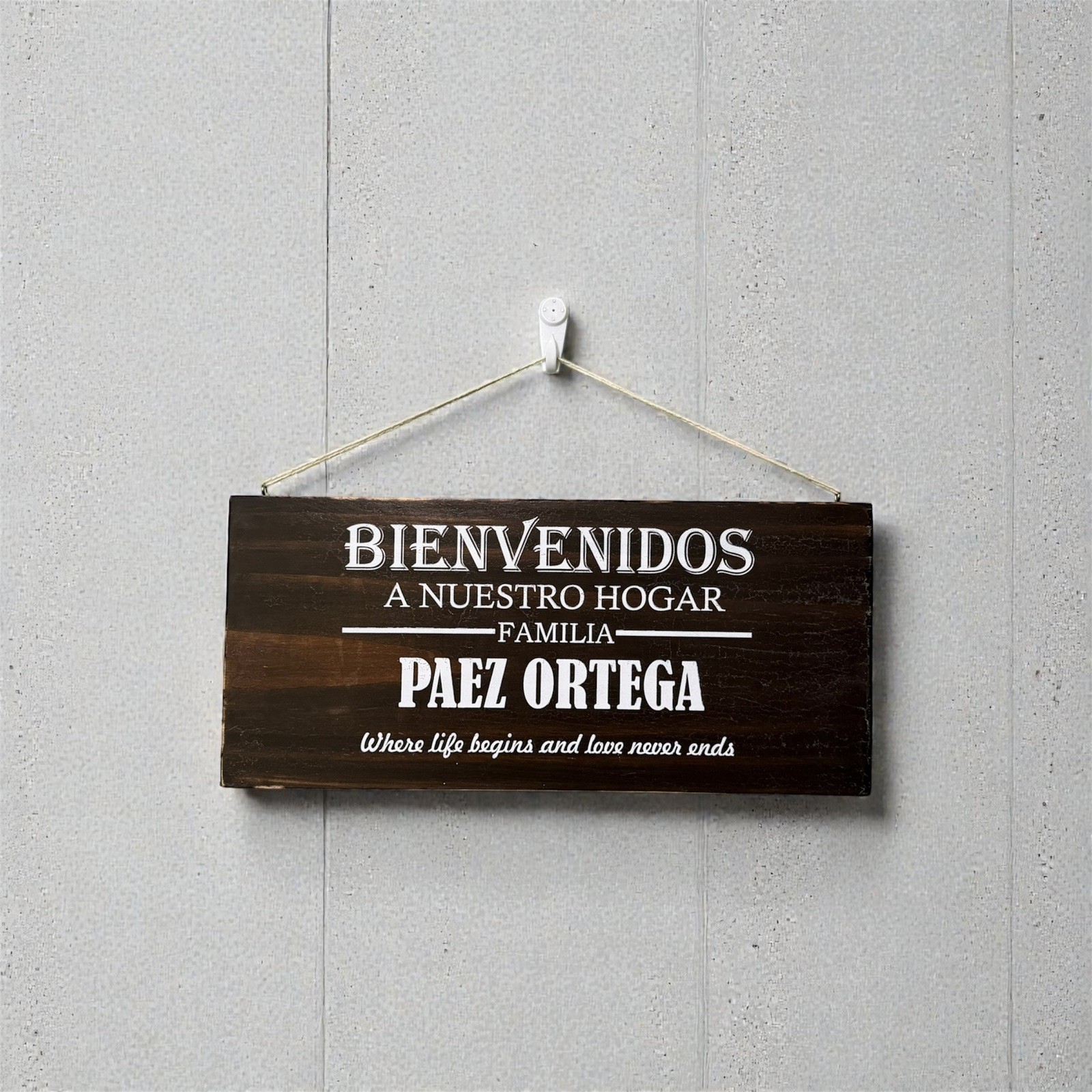 7 1/2x 16″ custom made Cedar wood sign using » TEXT OF YOUR CHOICE» Great gift.