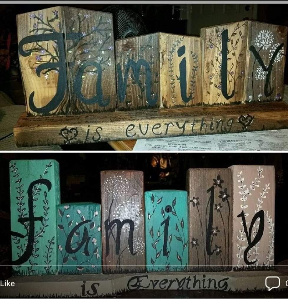 PERFECT GIFT- Hand Crafted, Customizable, Table Top «Family Is Everything» Sign