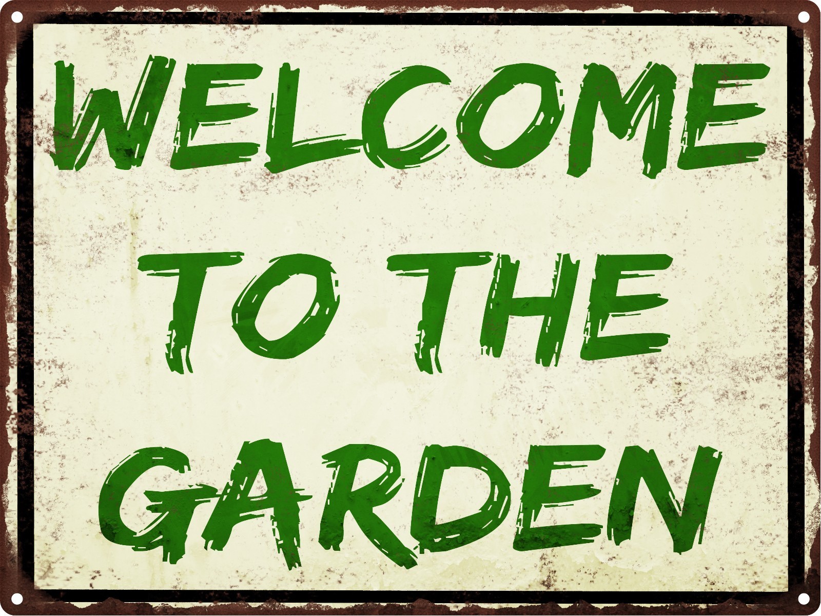 Welcome to the Garden Metal Sign Vintage Look Rustic Metal Sign Retro 9×12 SS125
