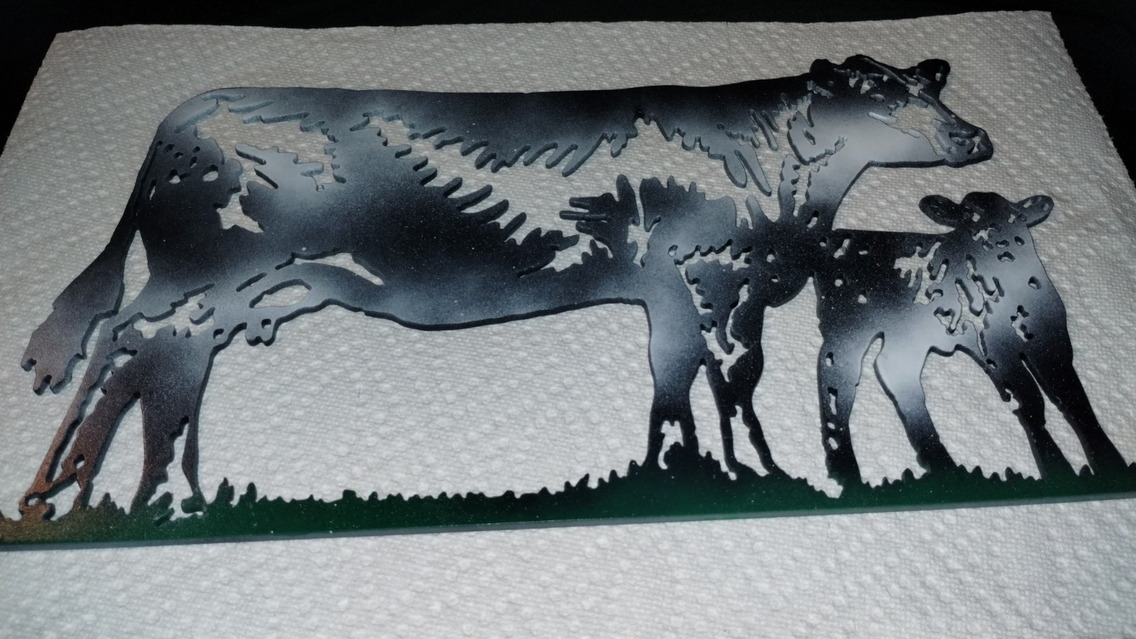 «Heavy Metal Art» COW & CALF Lg Digital Plasma Cut in Plate steel not thin tin