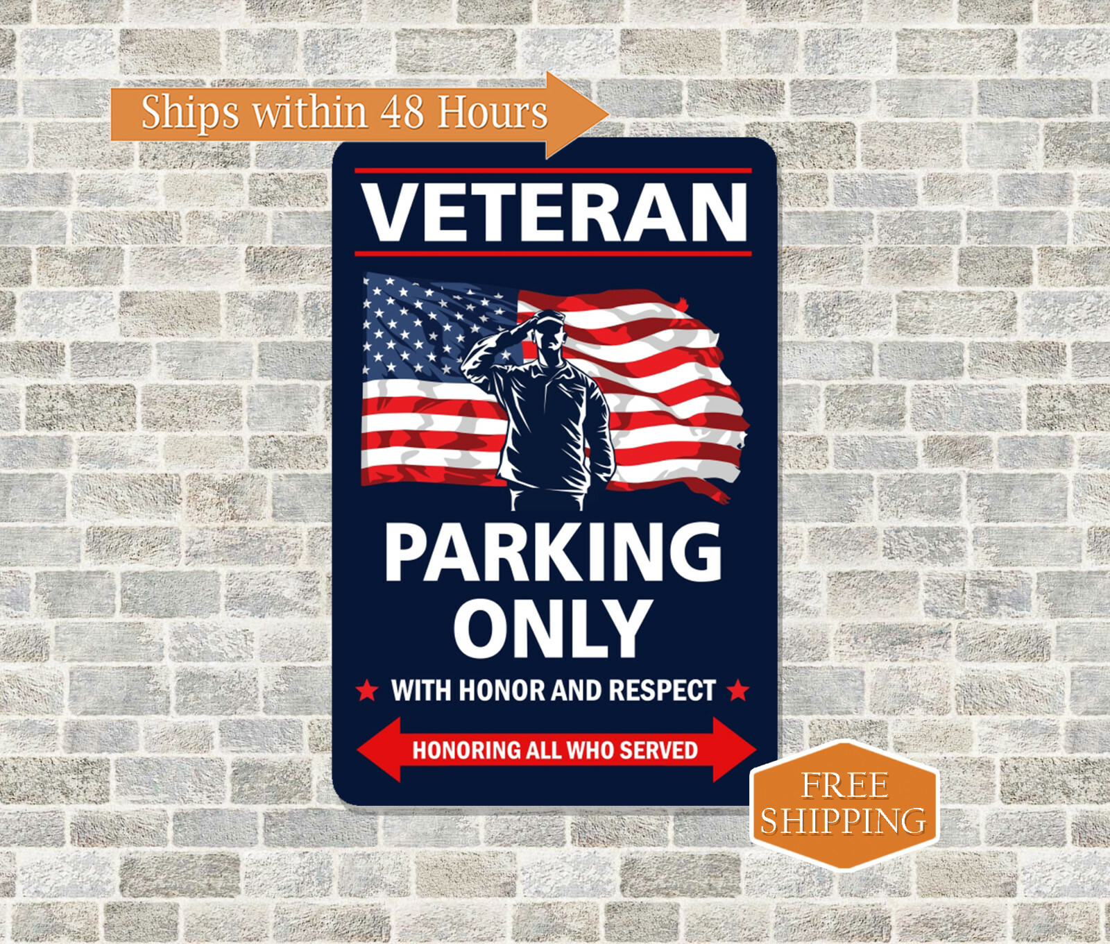 Veteran Parking Only Sign Army Family Home Decor Parking Metal Wall 108122001018