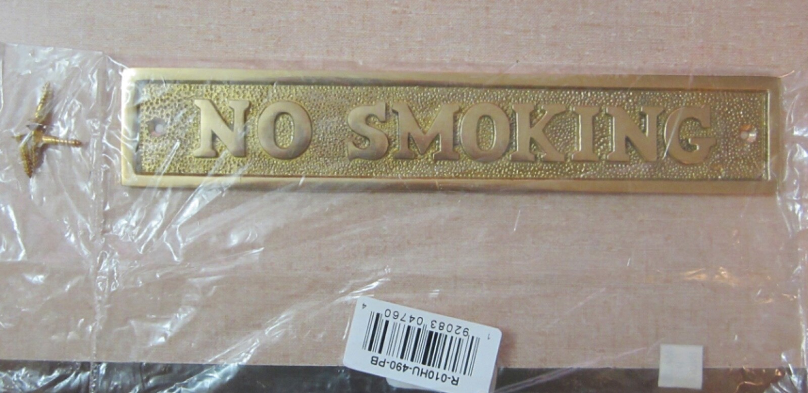 New Vintage Style «NO SMOKING» Rectangular 9″ Heavy Cast Brass Sign Plaque