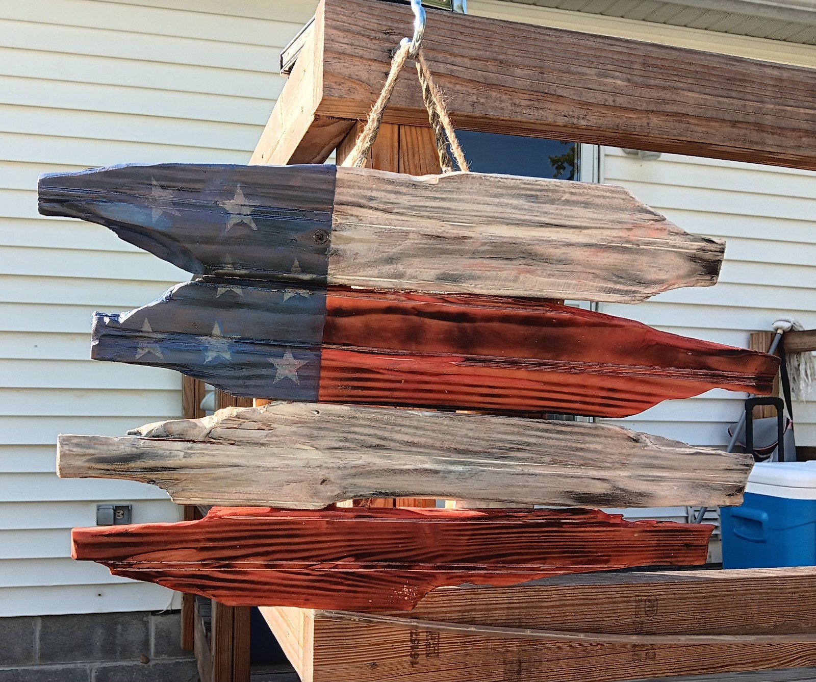 ​🇺🇸 Rustic Reclaimed Wood American Flag Sign – Handcrafted Wall Art