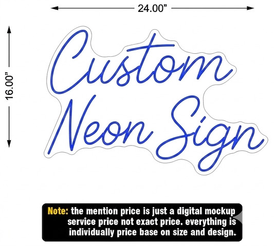 Custom UV Printed Neon Sign Personalized Light Business Logo Sign | Digital Only