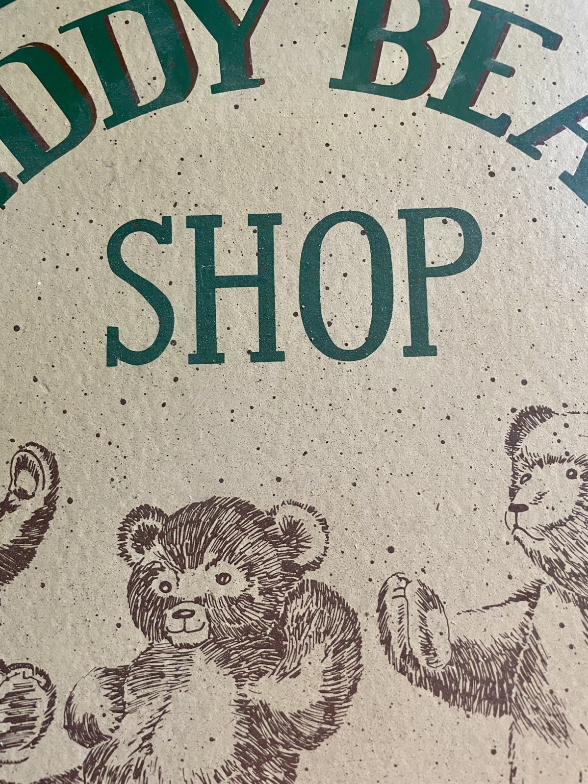 Vintage Brown Teddy Bear Shop Wall Plaque Wooden Hanging Sign 11×11