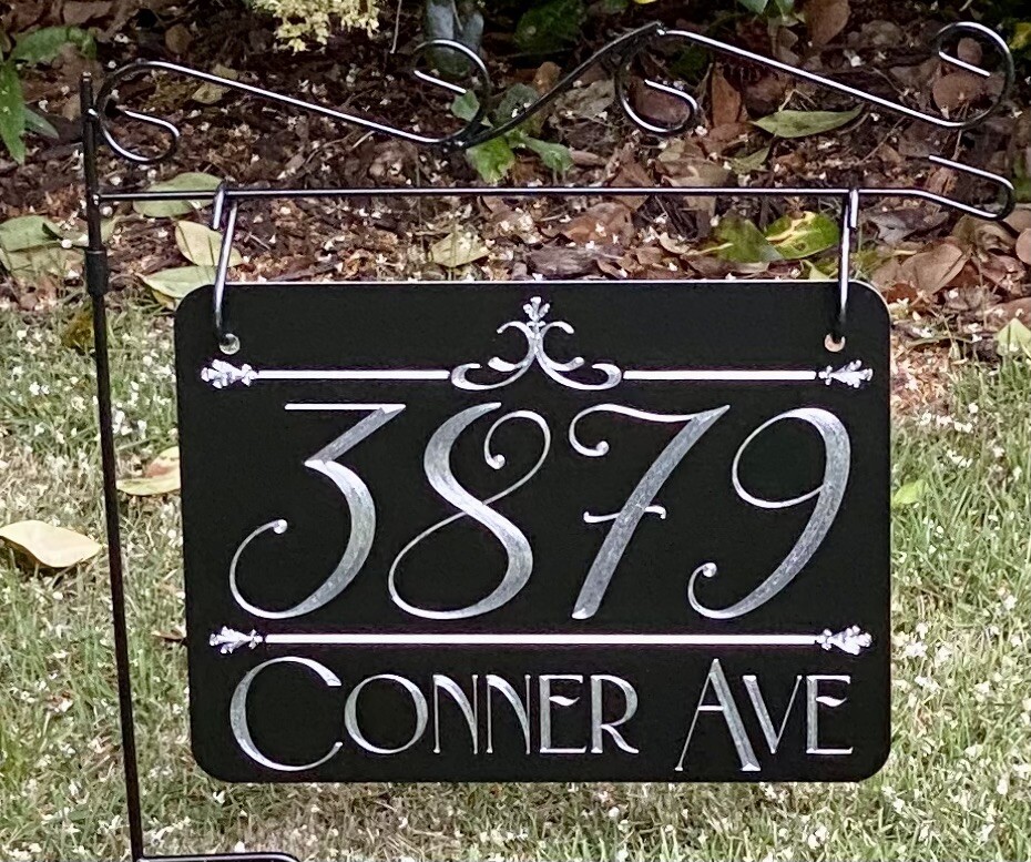 Engraved Personalized Custom House Home Number Street Address Metal Sign 12×9