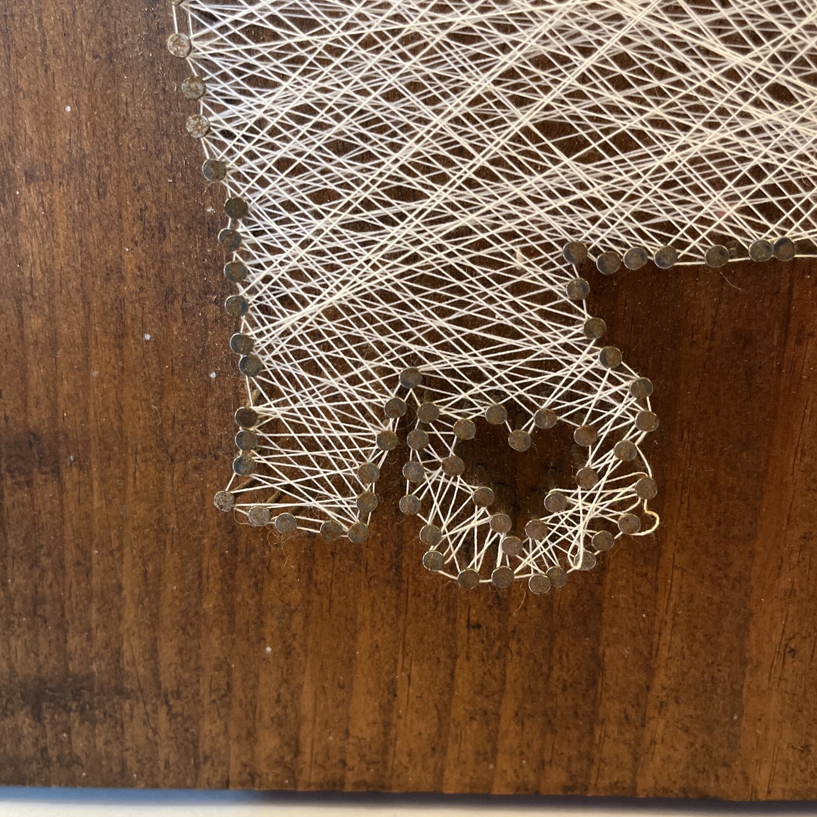 Handmade String Art of The State Of Alabama On Stained Wood Board