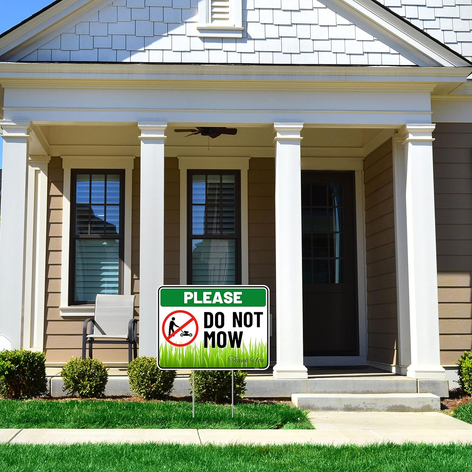 2PC Do Not Mow Sign with Stake 12 Inches by 9 Inches – Corrugated Plastic