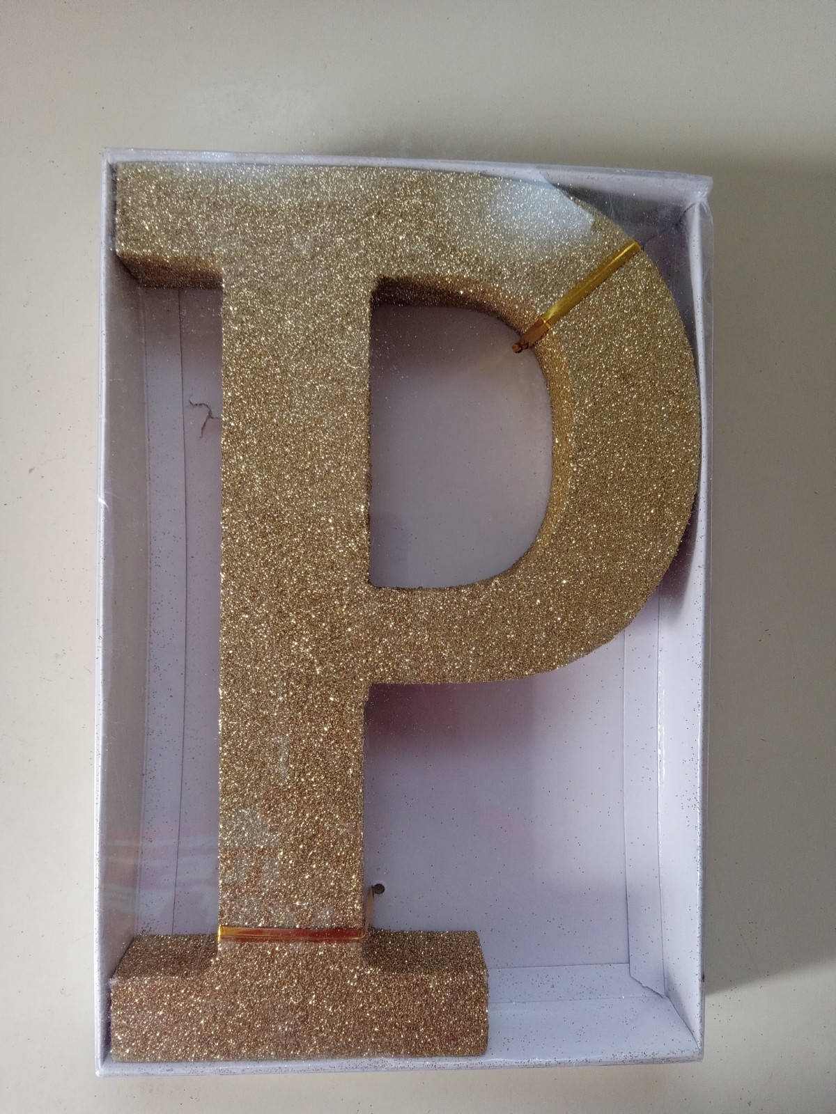 🌟Gold Glitter Letter – P: Home Decor And Decoration (9 in. X 6 in.)