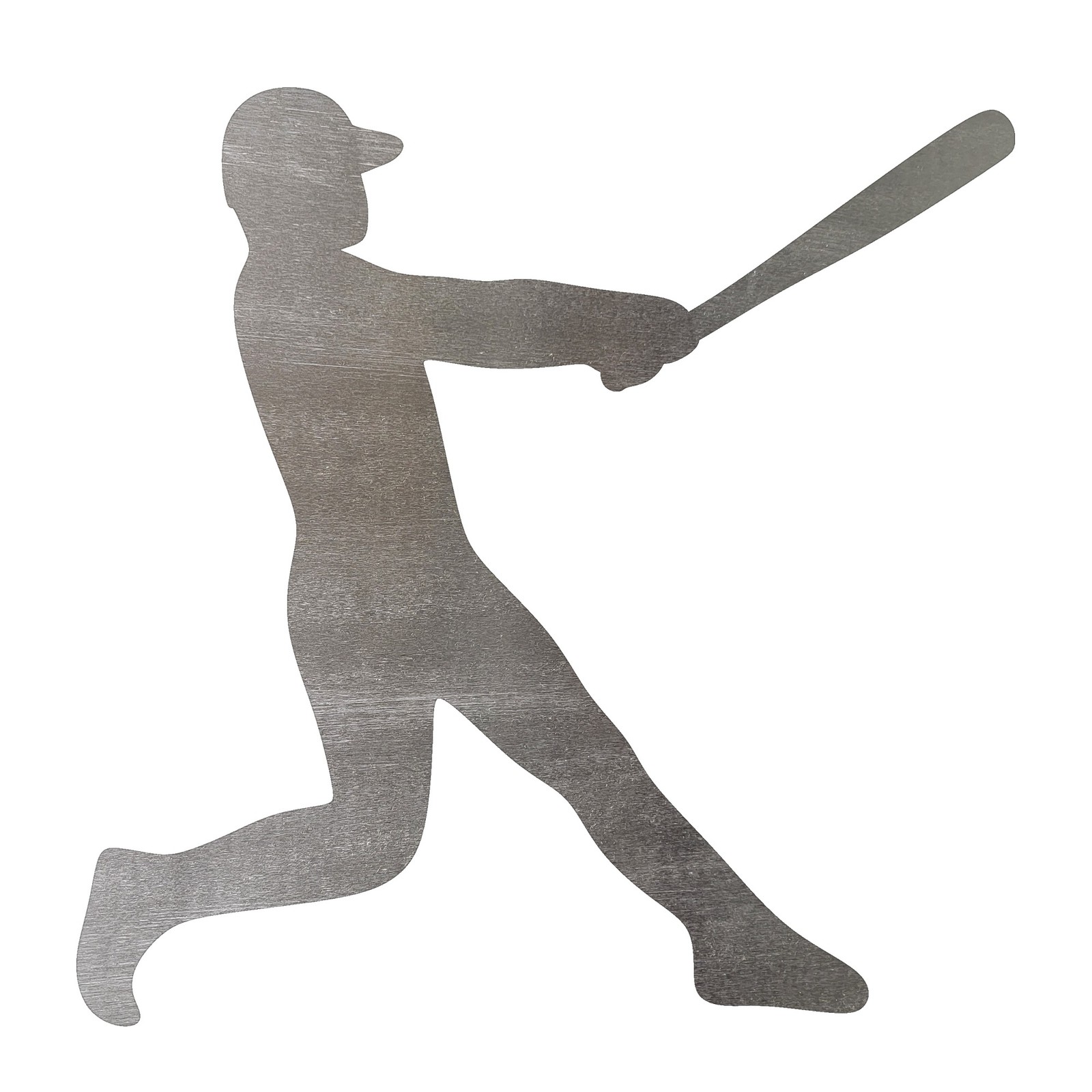Baseball Player Steel Cutout Shape, Raw Metal Wall Art and Craft Supply