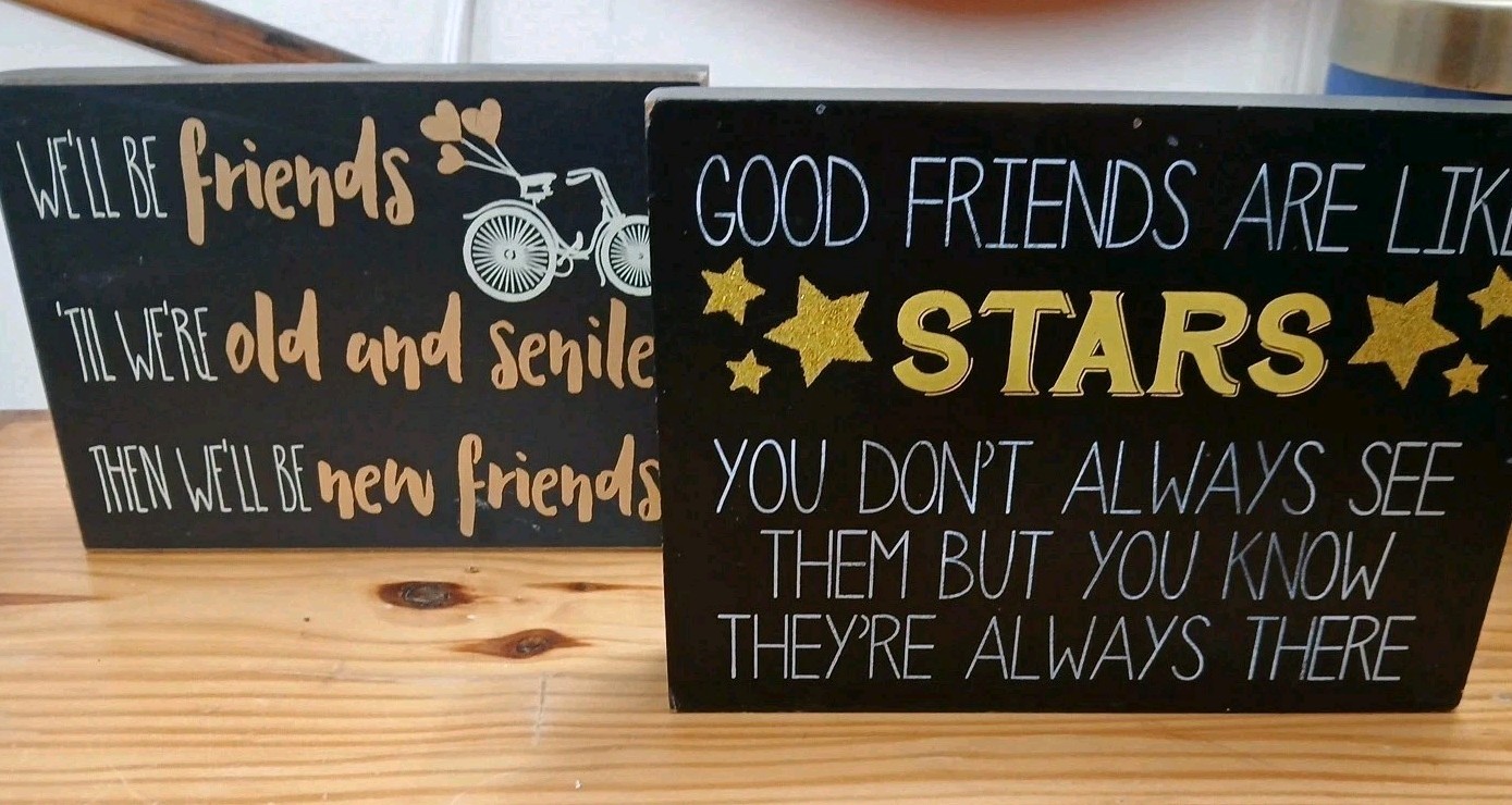 Kirklands Lot Of 2 Wall Decor Friends New Friends Sign Art Friends Picture 7 x 5