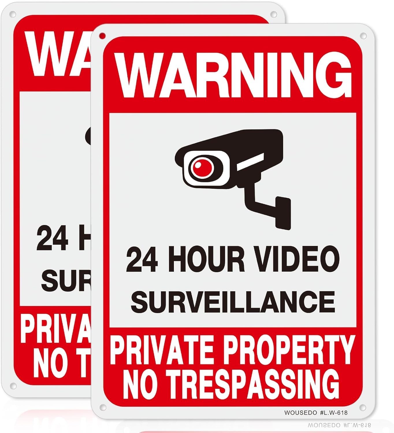 Video Surveillance Security Signs – 2-Pack UV-Resistant & Waterproof Aluminum