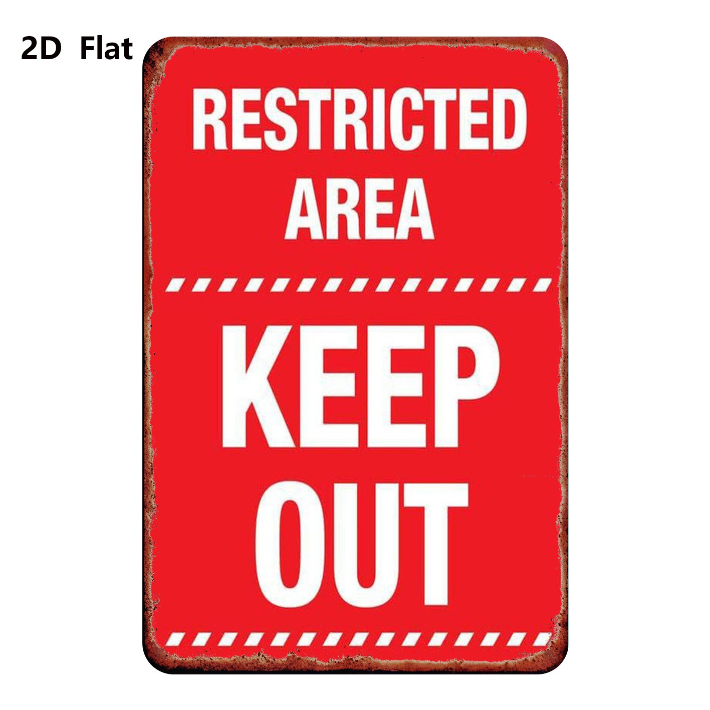 20.32×30.48 cm Red Metal Sign «Restricted Area Keep Out»
