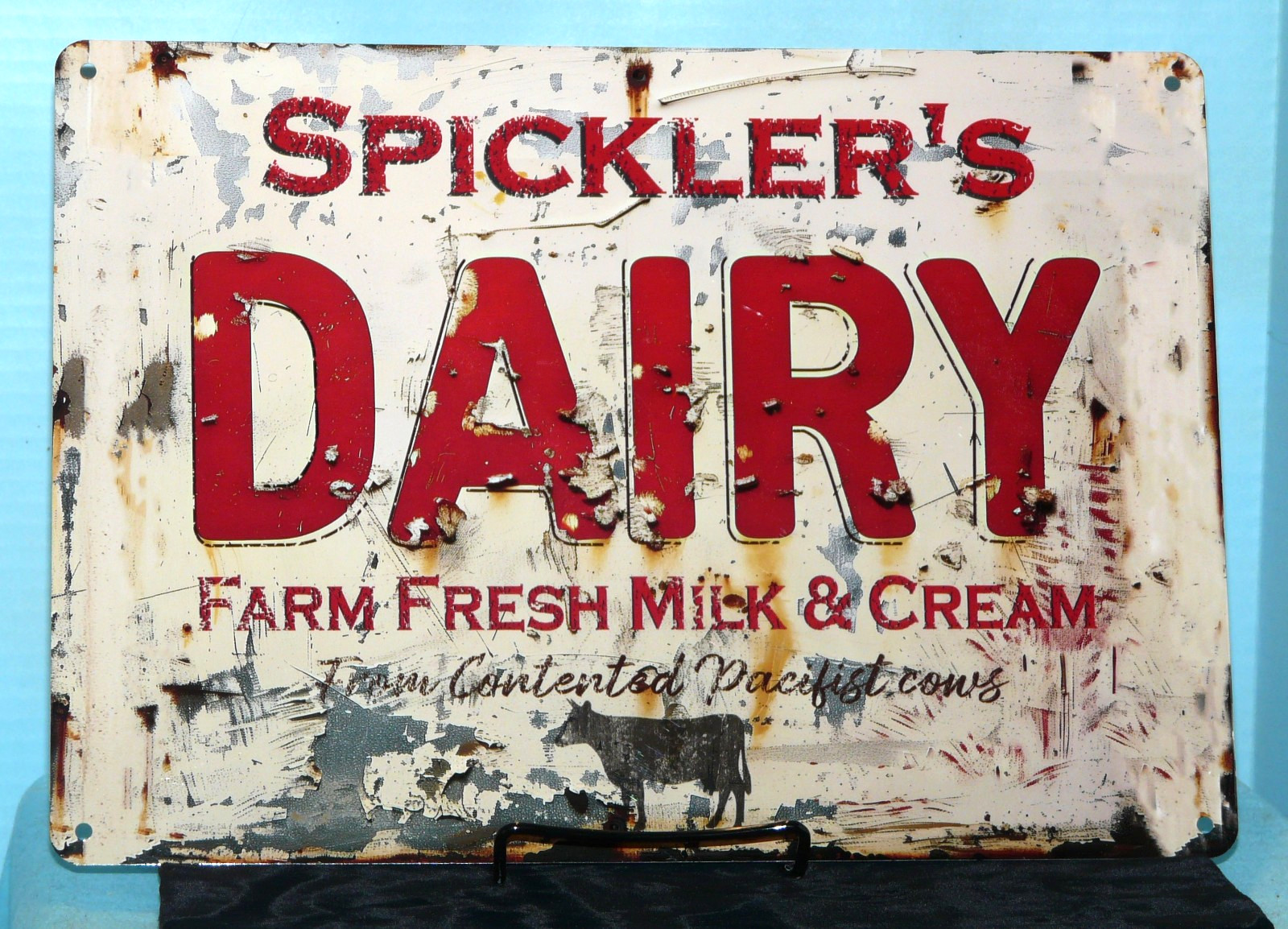 Contemporary «NEW» Spickler’s Dairy Tin Advertising Sign~13 3/4″x 9 3/4″