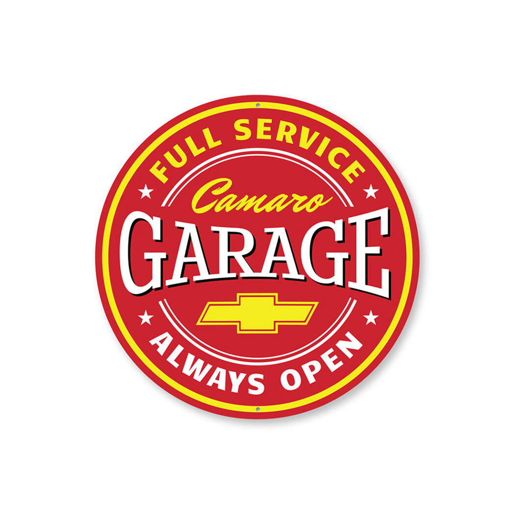 Full Service Camaro Garage Metal Sign Chevy Car Chevrolet Parking Racing Wall