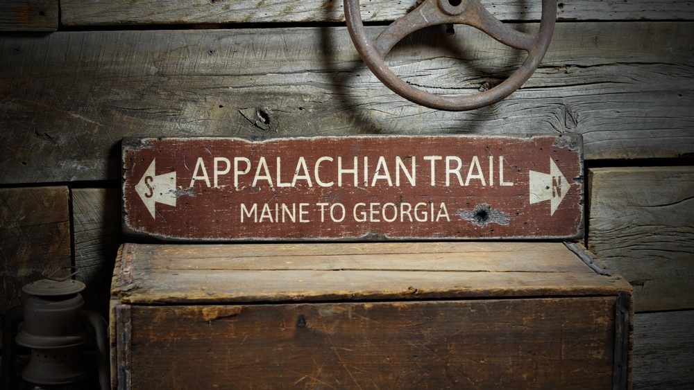 Distressed Appalachian Trail Sign – Rustic Hand Made Vintage Wooden