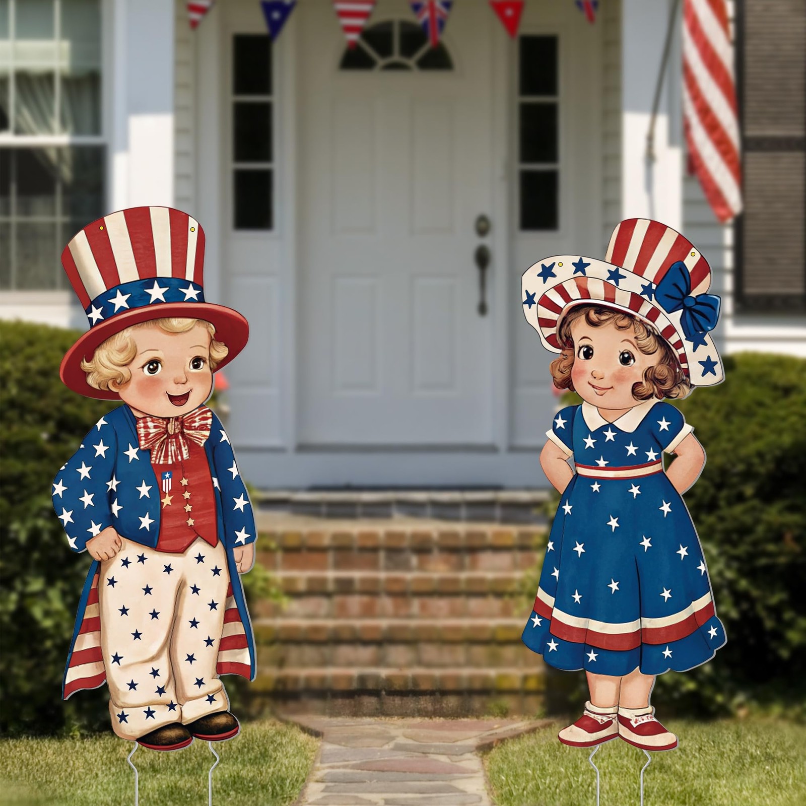 4th of July Decorations Outdoor, 31in Patriotic Decor Memorial Day Yard Sign …