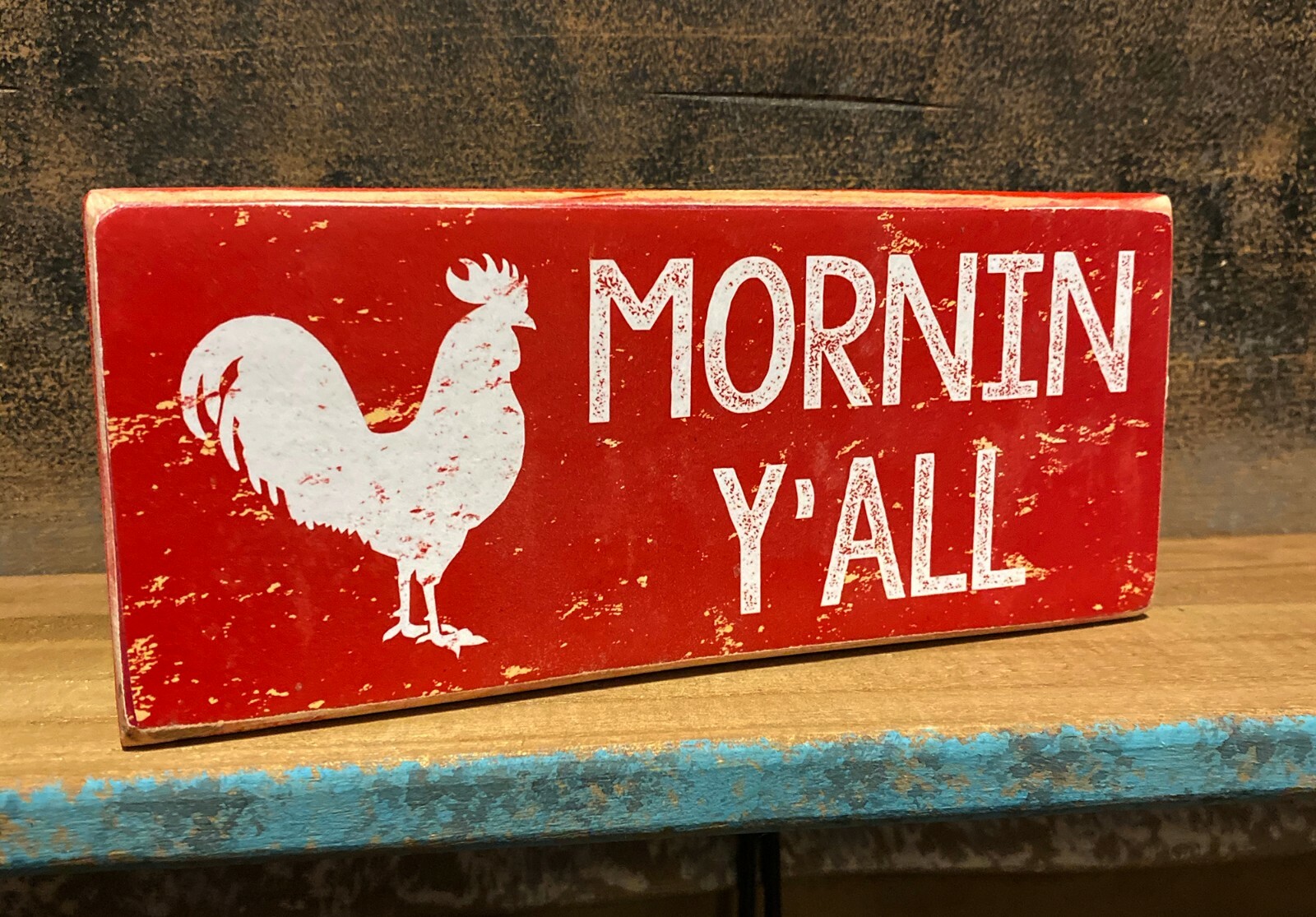 MORNING Y’ALL wood SIGN 3.5X7.5 inches, MADE IN USA