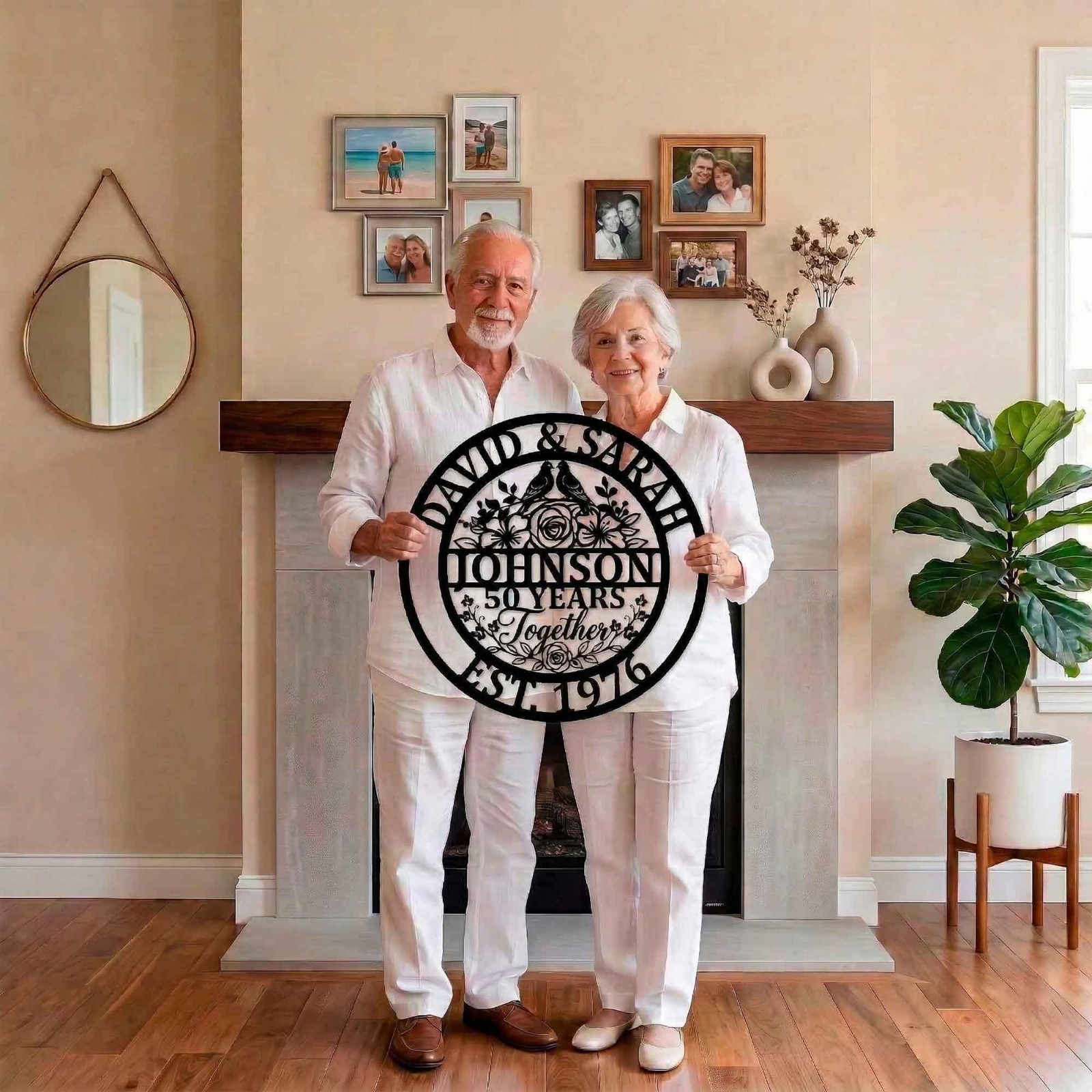 Personalized Anniversary Metal Sign Custom Wedding Year Decor