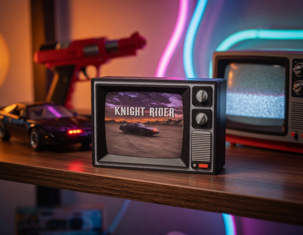 Knight Rider Retro TV Display KITT Desert Scene 80s TV Nostalgia