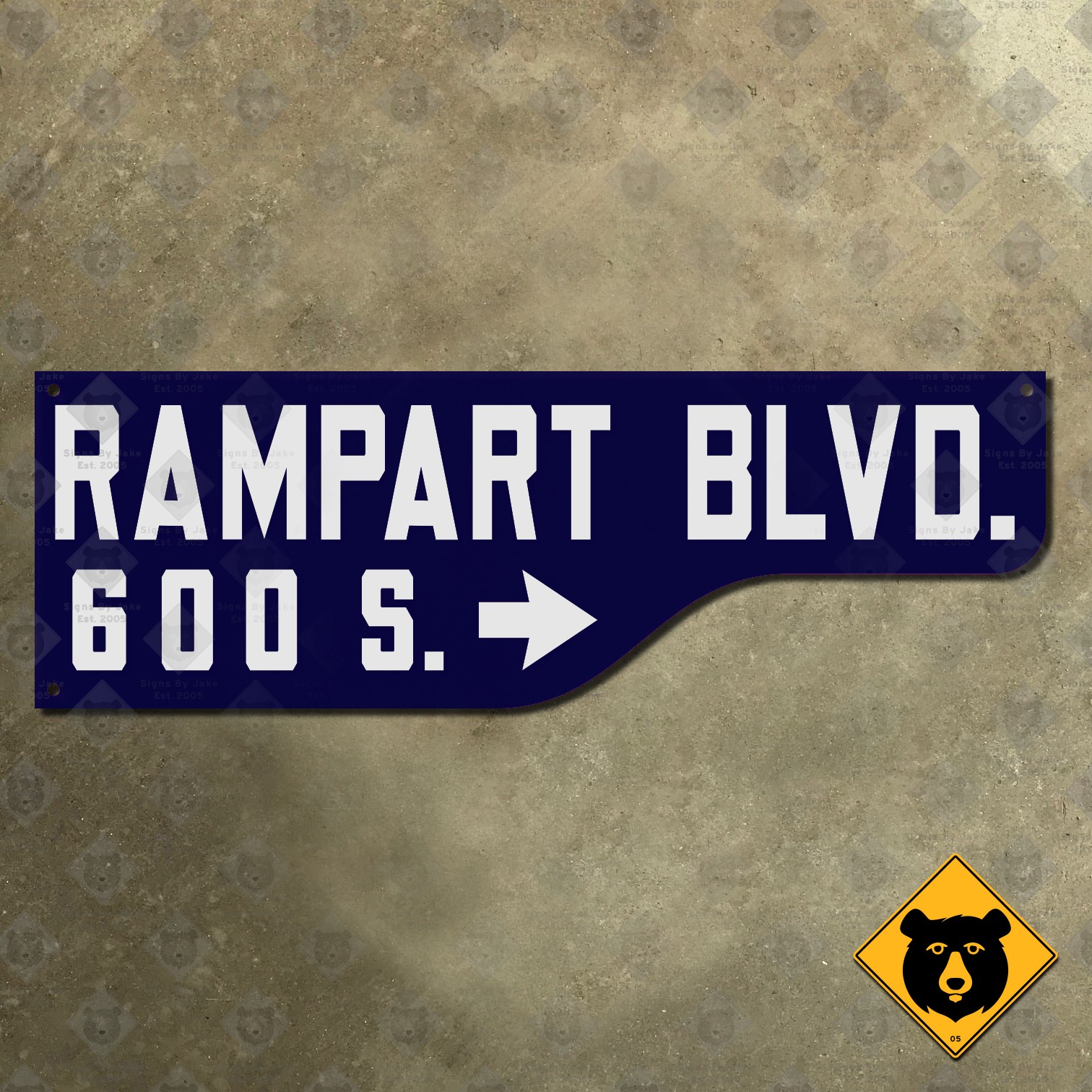 California Rampart Boulevard Los Angeles shotgun style sign 1946 21×7