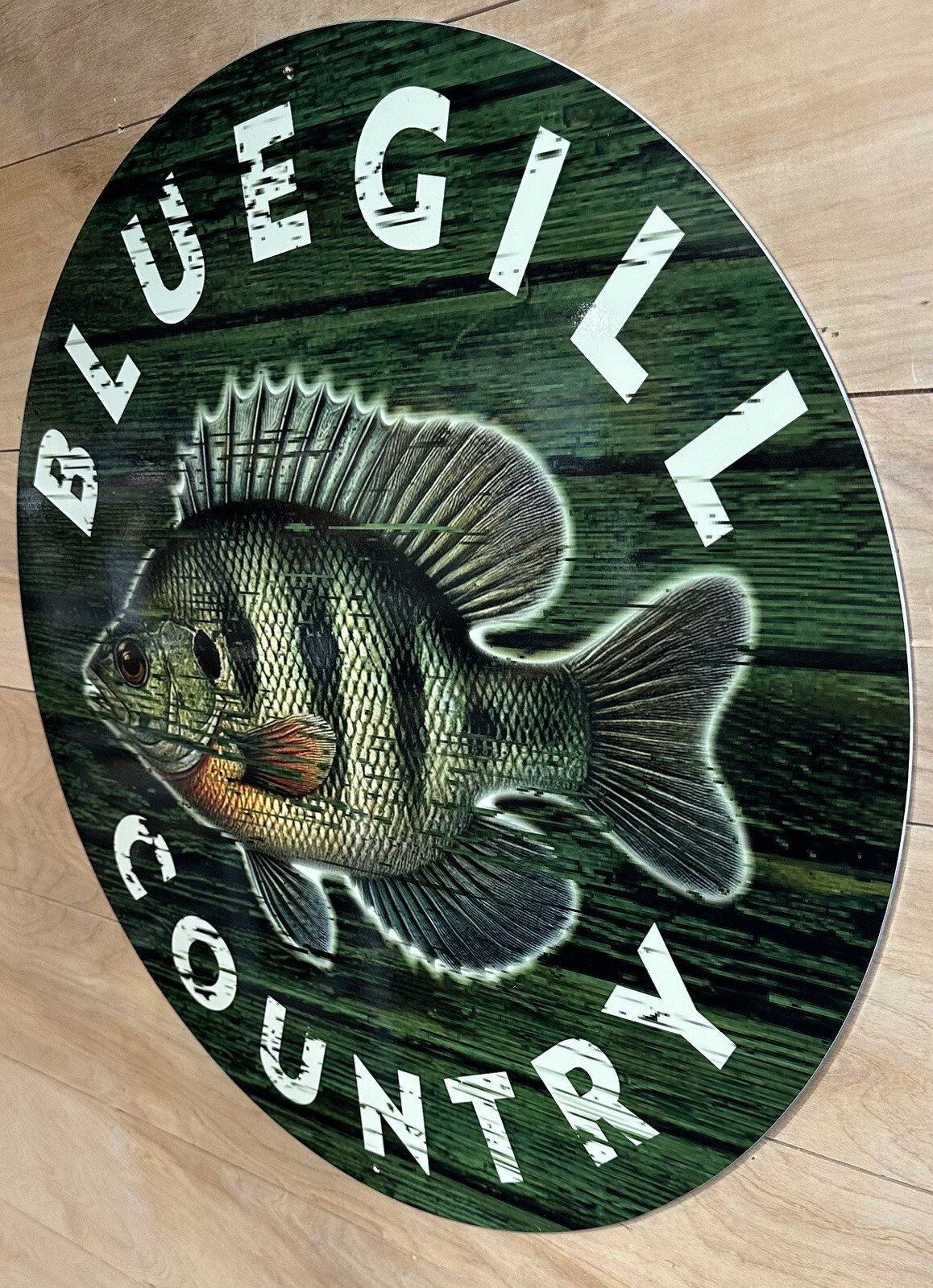 lake life decor 24 Inch Diameter Bluegill Country Aluminum Wall Sign