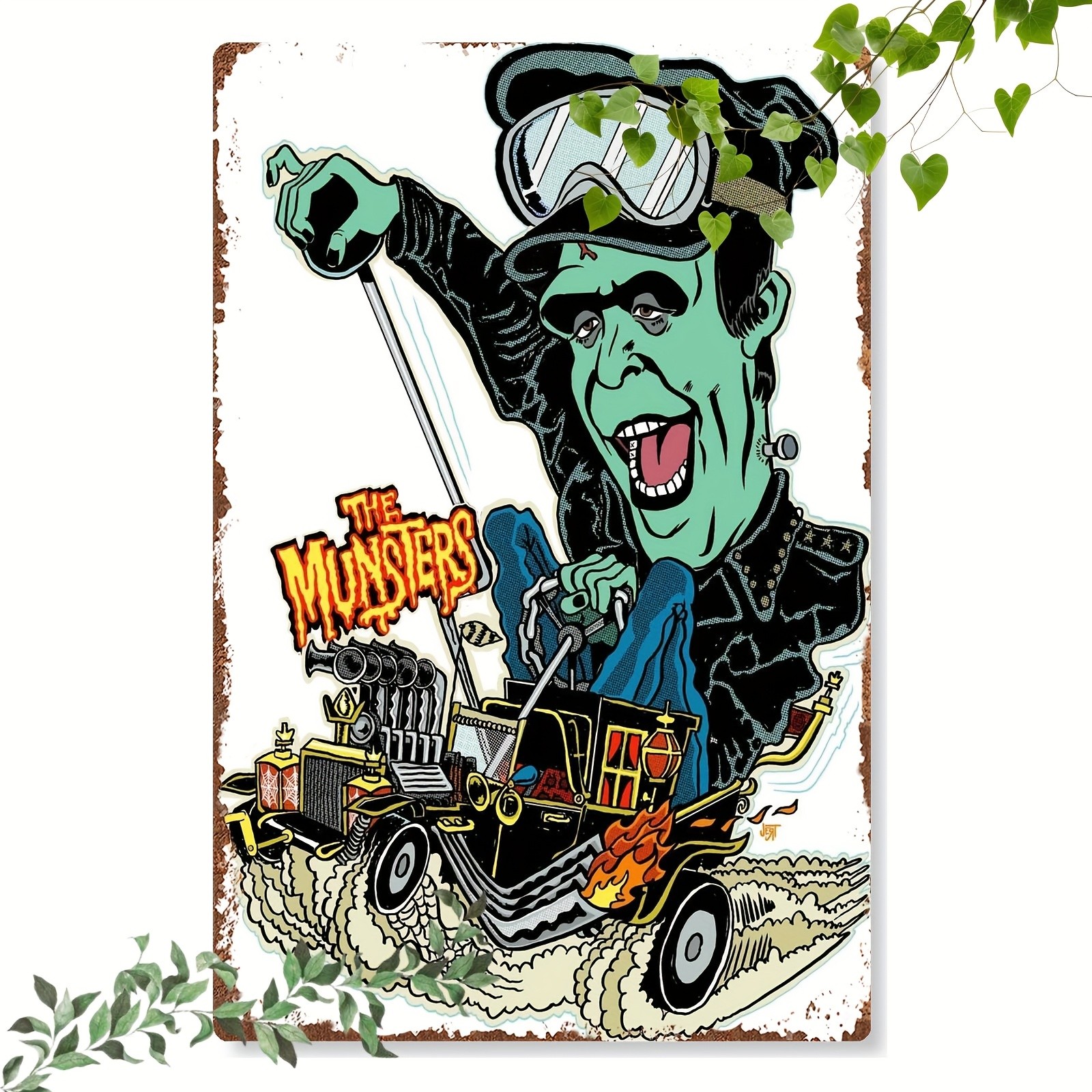 1pc Vintage «The Munsters» Aluminum Tin Metal Signs Wall Art 8×12 Inch – Classic