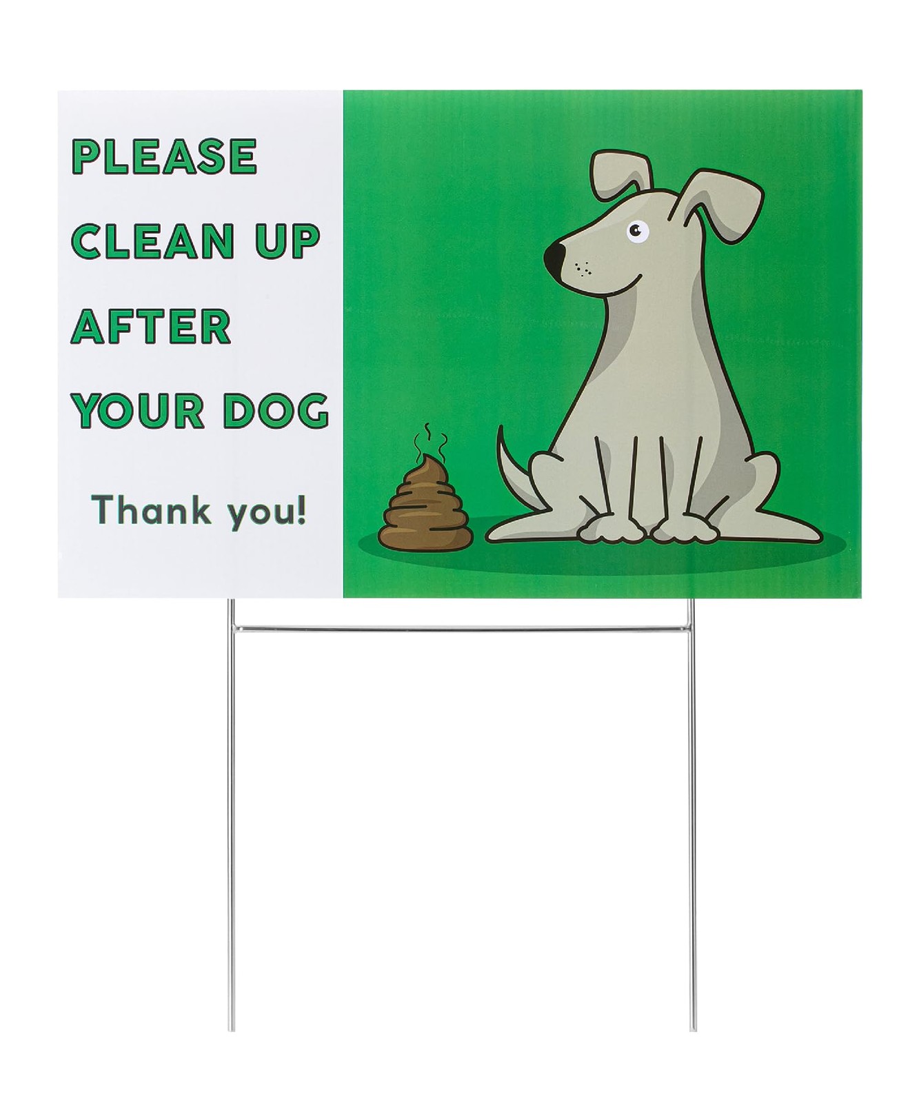 No Dog Poop Signs for Yard, Clean Up After Your Dog Signs, No Pooping Dog Si…