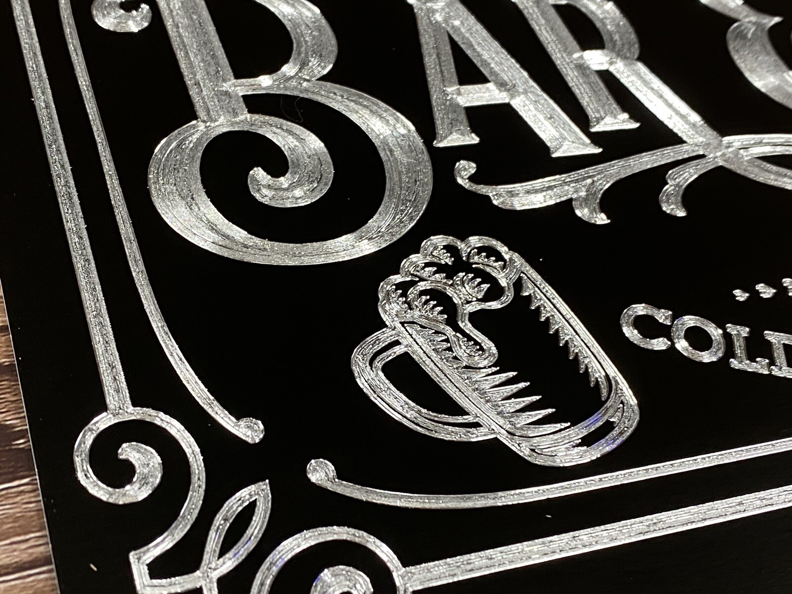Engraved Backyard Bar & Grill Diamond Etched Yard Decor Sturdy Metal 15×9 Sign