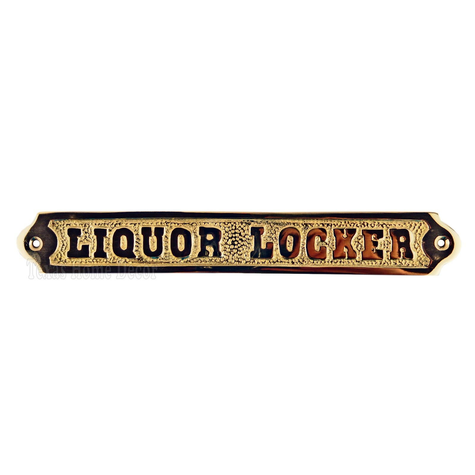 Liquor Locker Wall Plaque Sign Polished Solid Brass Nautical Beach House Boat