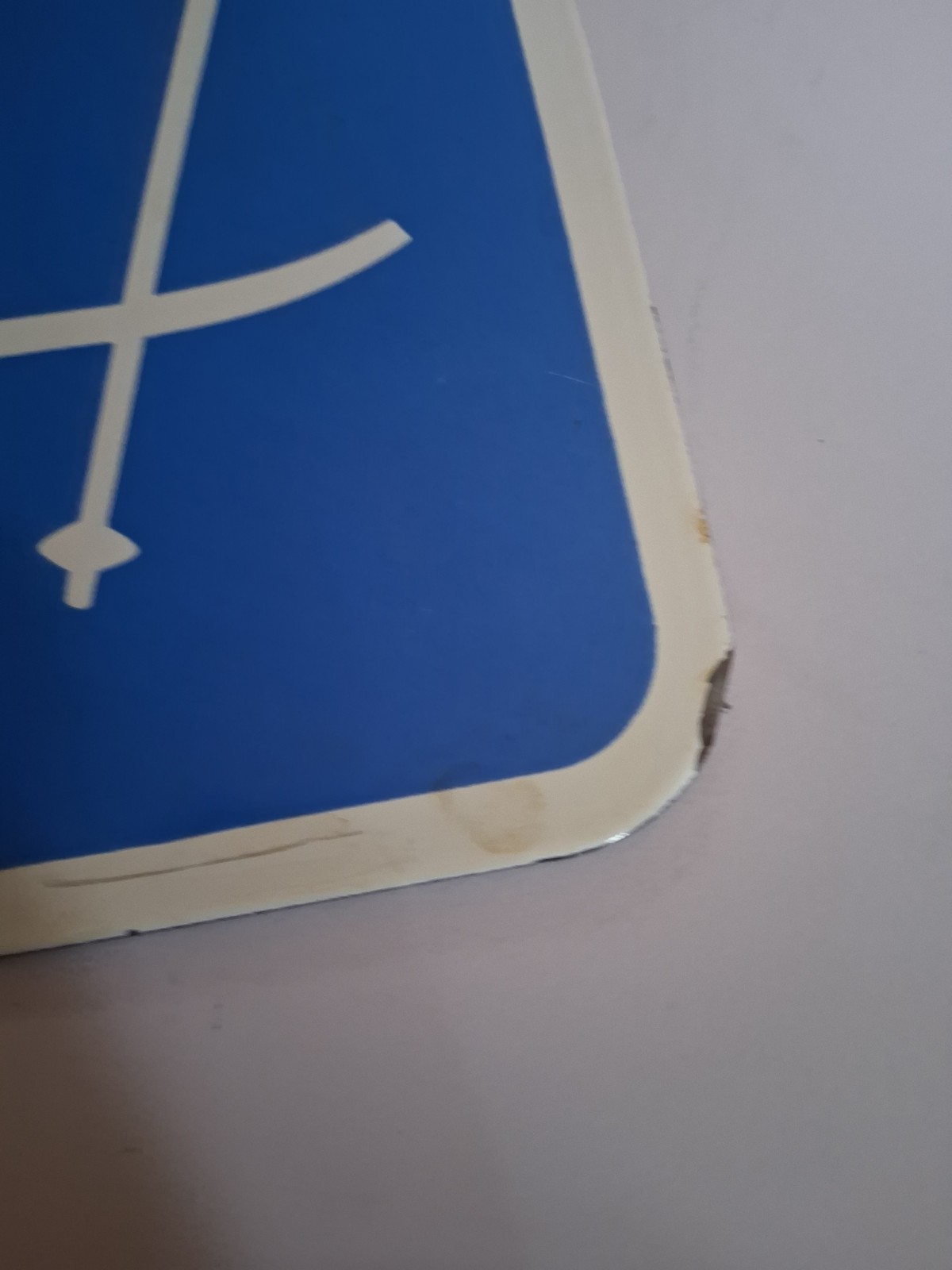 Blue And White Cross Country Sking Metal 12″x12″ Square Used