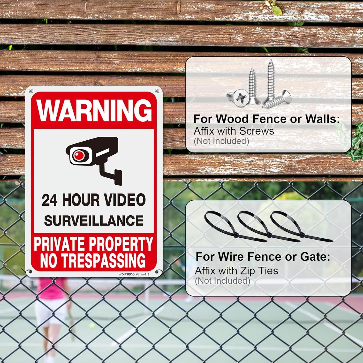 Video Surveillance Security Signs – 2-Pack UV-Resistant & Waterproof Aluminum