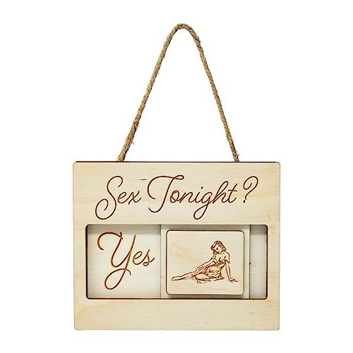 Sex Tonight Yes or No Sign, Gift for Bridal Shower, Naughty Gifts, Wooden Slider
