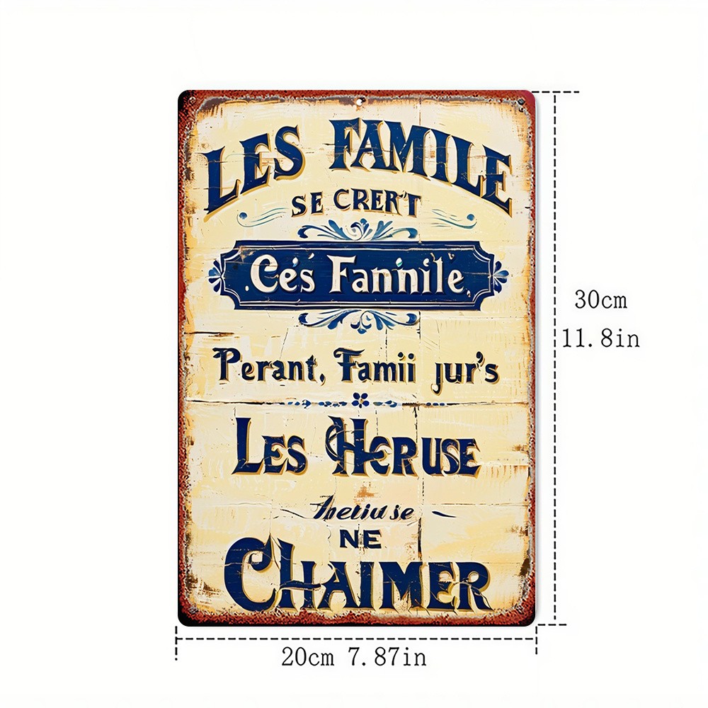 Metal French Country Sign 8×12 Inches Wall Decor