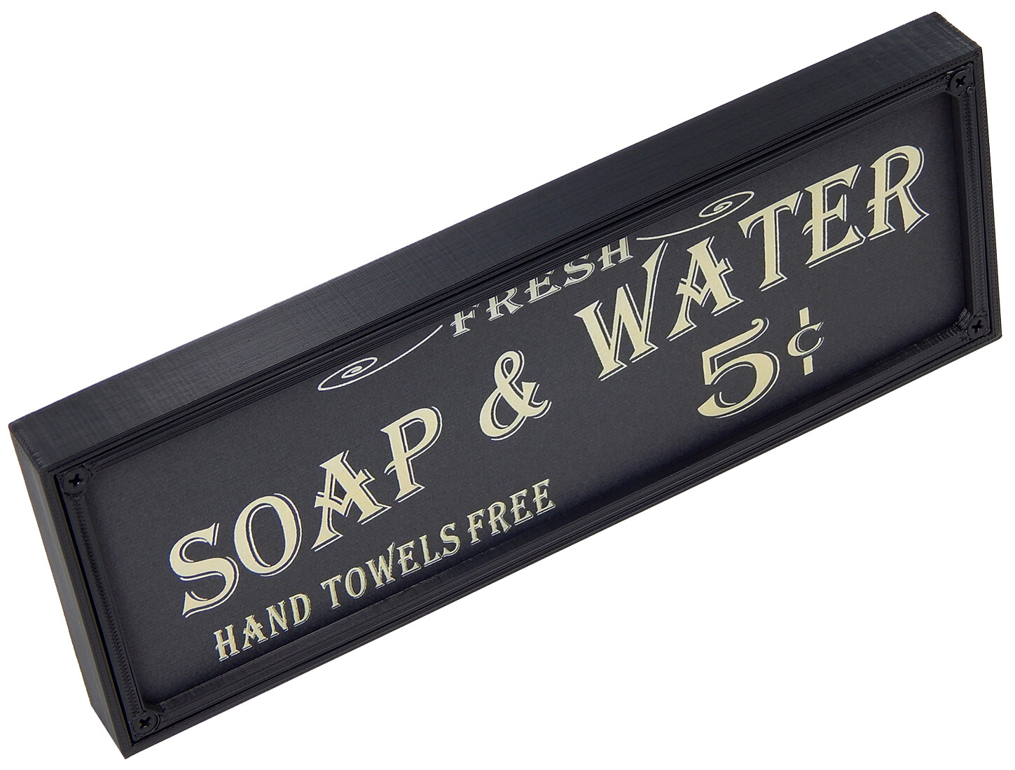 Soap and Water Bathroom Advertising Farmhouse Sign Decor Vintage / Retro Look