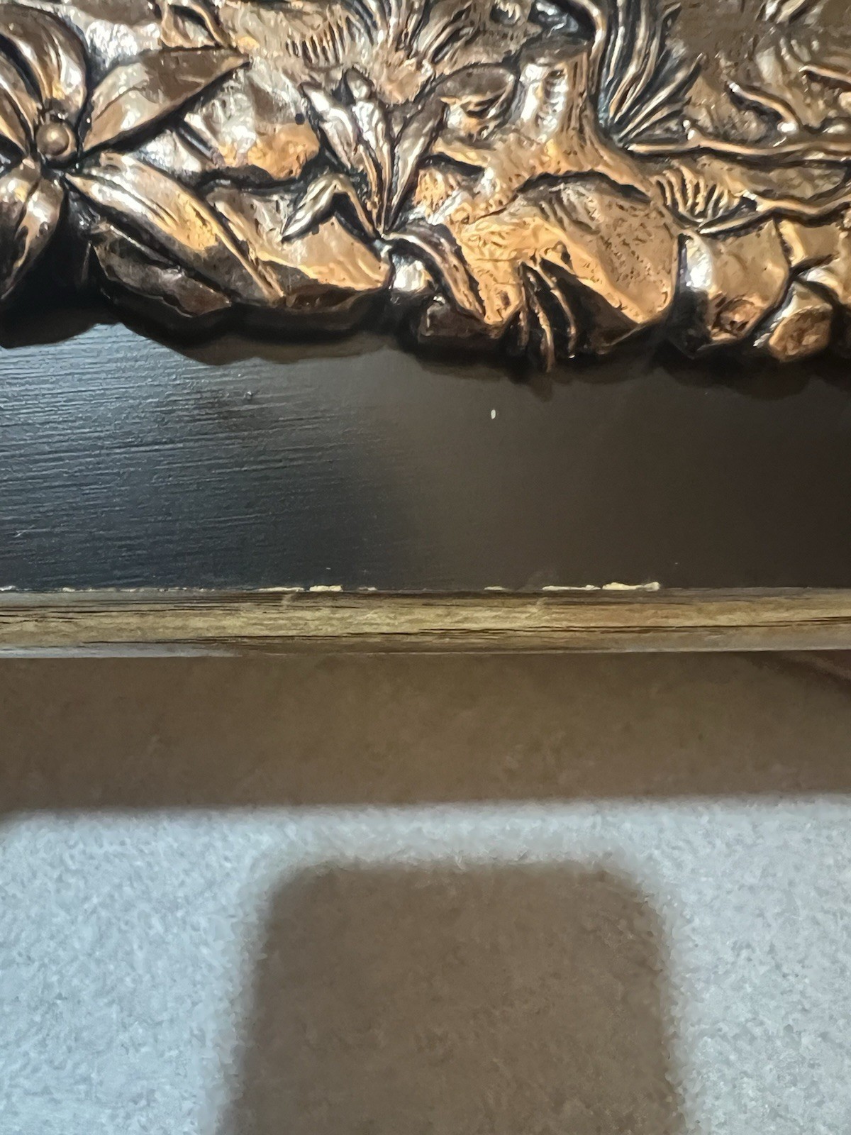 Vintage A&J 3D Butterfly Nature Wall Plaque Black & Copper Wood/Metal Hanging
